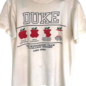 Vintage Duke Blue Devils 1985-1986 Winningest Team T-Shirt Cotton Exchange M